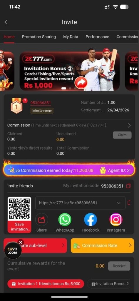 zc777 invite an earn