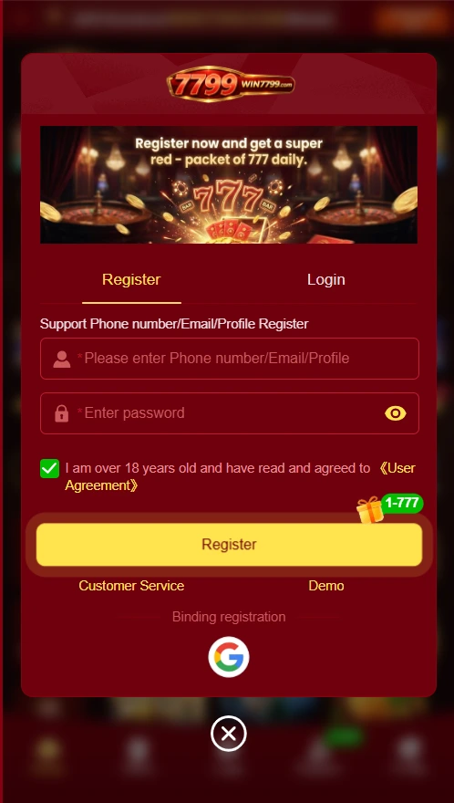 WIN7799 Game Register and Login