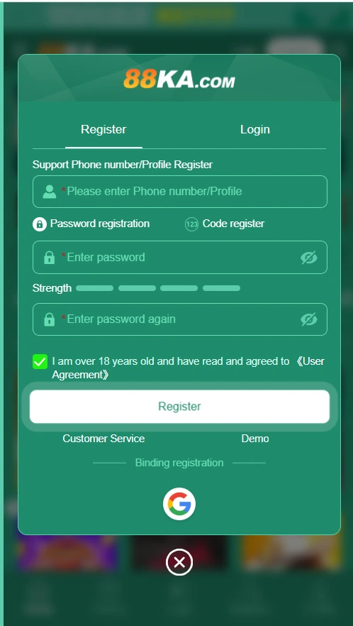 88KA Game Register